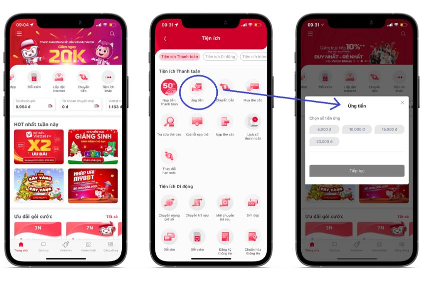 Cách ứng tiền Viettel qua ứng dụng My Viettel